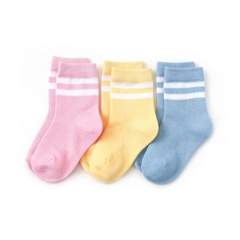 Little Stocking Co  | Midi Socks 3 Pack ~ Pastel Striped Clothing Little Stocking Co