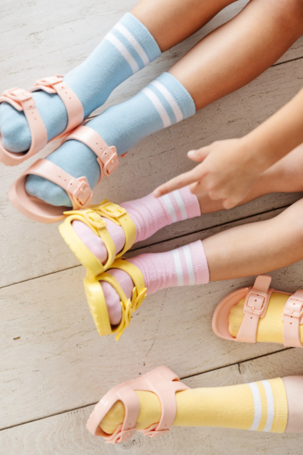 Little Stocking Co  | Midi Socks 3 Pack ~ Pastel Striped Clothing Little Stocking Co