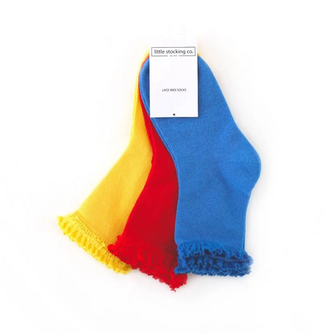 Little Stocking Co  | Laced Midi Socks 3 Pack ~ Picnic Clothing Little Stocking Co