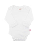 RuffleButts | Ruffled Long Sleeve Layering Bodysuit ~ White Clothing RuffleButts
