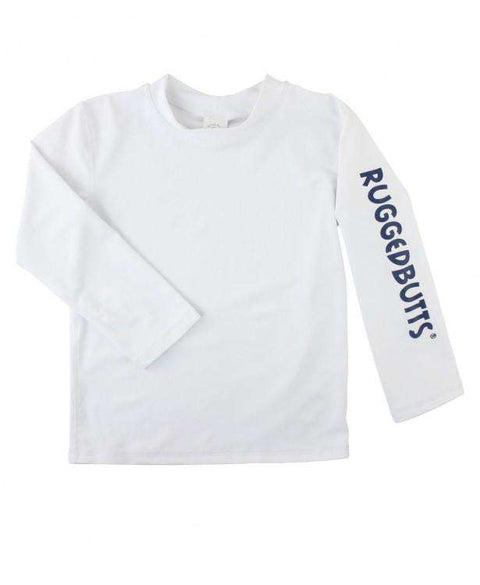 RuggedButts | Long Sleeve Rash Guard ~ White Logo Clothing RuggedButts