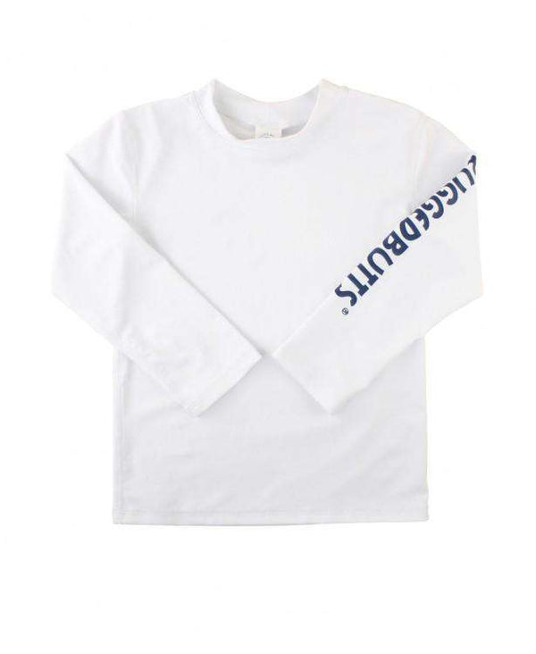 RuggedButts | Long Sleeve Rash Guard ~ White Logo Clothing RuggedButts