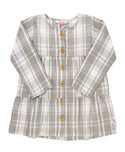 RuffleButts ~ Gray & White Plaid Tiered Babydoll Dress Clothing RuffleButts