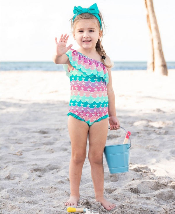 RuffleButts | One Should Ruffle One Piece Swimsuit ~ Mermaid Clothing RuffleButts