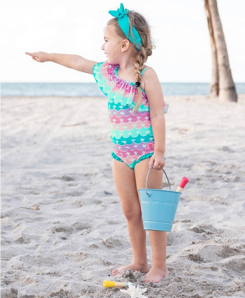 RuffleButts | One Should Ruffle One Piece Swimsuit ~ Mermaid Clothing RuffleButts