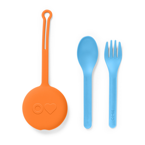 OmiePod Kids Utensils Set with Case ~ Sunrise Feeding OmieBox by OmieLife