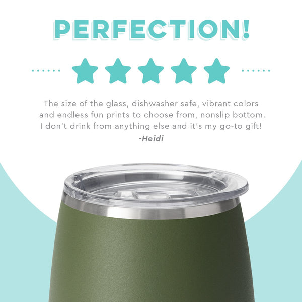 Swig Life - Matte Olive 14oz Stemless Wine Cup ReuseableBottles Swig Life