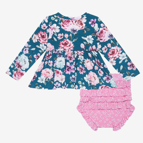 Posh Peanut | Long Sleeve Basic Peplum Top & Bummies Set ~ Keisha Clothing Posh Peanut