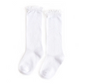 Little Stocking Co  | Knee High Lace Top Knit Socks Single Pair ~ White Clothing Little Stocking Co   