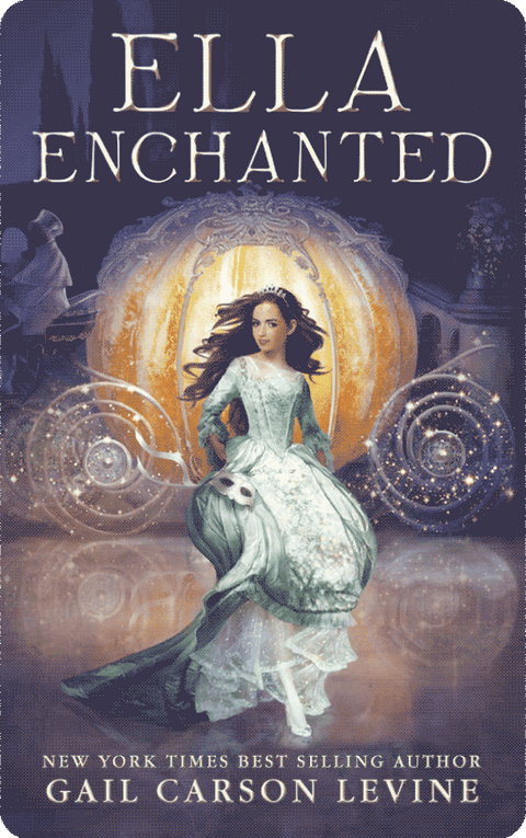 Ella Enchanted Yoto Card with Ella in front of her pumpkin carriage.