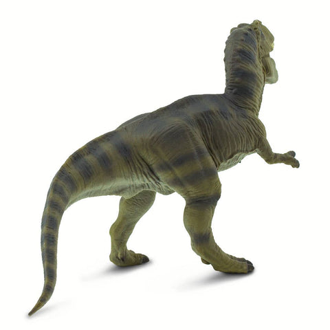 Dark green with back striped T-Rex with open mouth