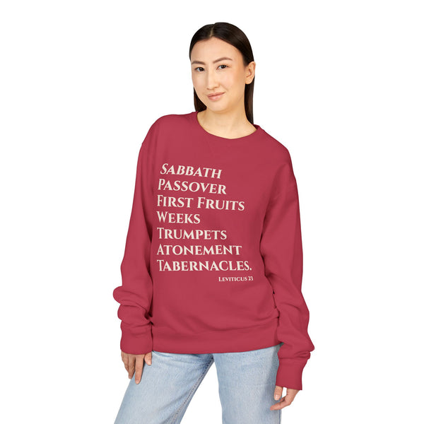 Leviticus 23 Moedim Crewneck Sweatshirt — Sabbath, Passover & Feasts Design
