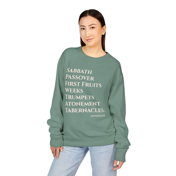 Leviticus 23 Moedim Crewneck Sweatshirt — Sabbath, Passover & Feasts Design