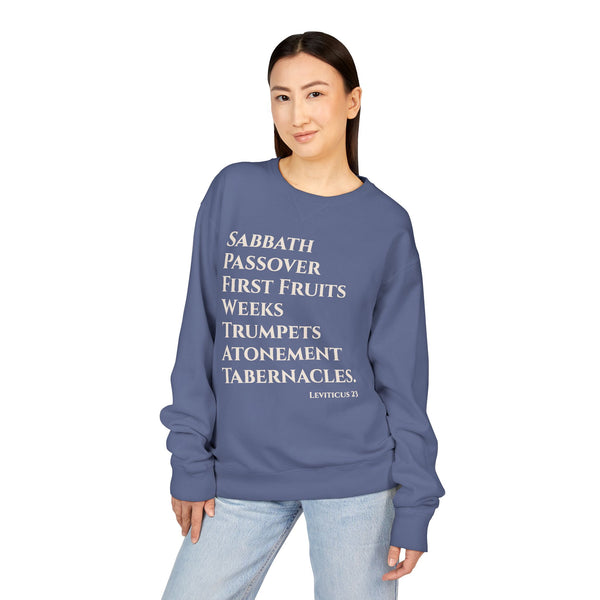 Leviticus 23 Moedim Crewneck Sweatshirt — Sabbath, Passover & Feasts Design