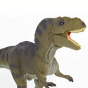 Dark green with back striped T-Rex with open mouth