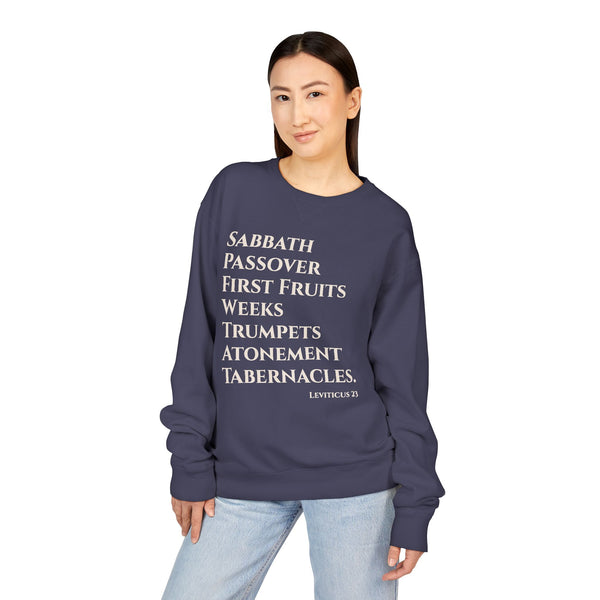 Leviticus 23 Moedim Crewneck Sweatshirt — Sabbath, Passover & Feasts Design
