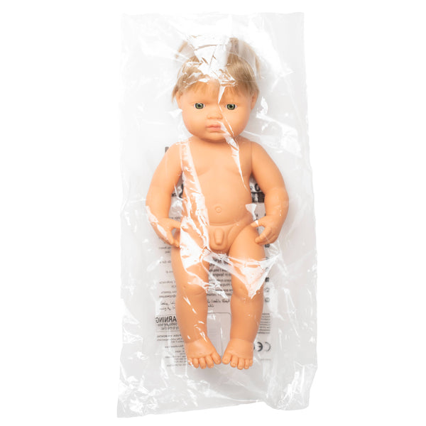 Miniland - Baby Doll Caucasian Dirty Blond Boy 15"