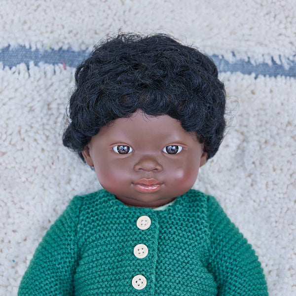 Miniland - Baby Doll African Boy 15"