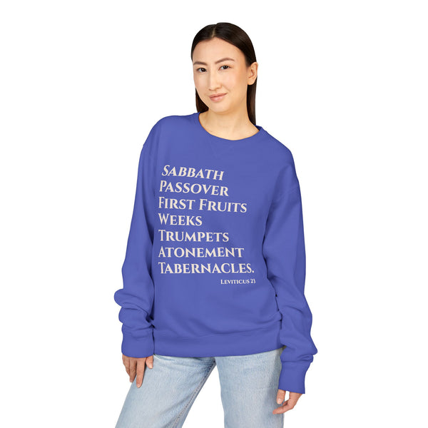 Leviticus 23 Moedim Crewneck Sweatshirt — Sabbath, Passover & Feasts Design