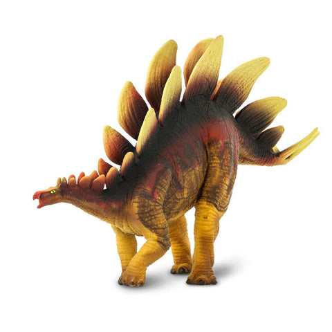 This Stegosaurus  features brilliant yellow and reds with black markings