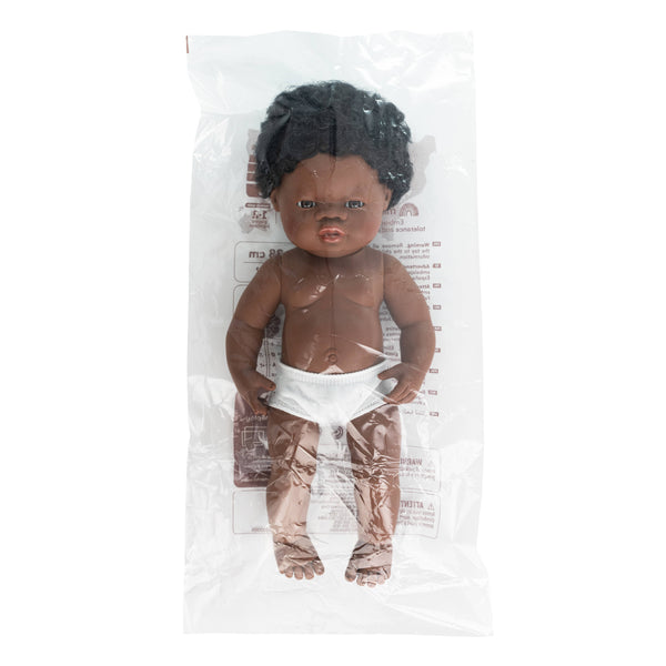 Miniland - Baby Doll African Boy 15"