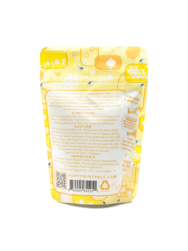 Poppymint Pals - Easter Limited Edition Foaming Bath Soak back of bag