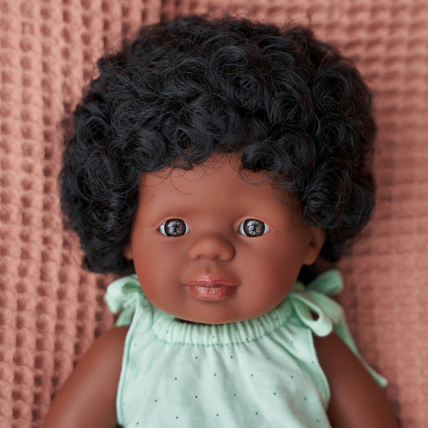 Miniland - Baby Doll African American Girl 15"