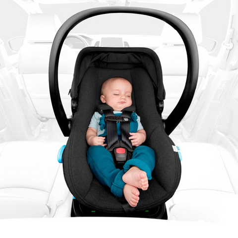 Baby asleep in infant carseat