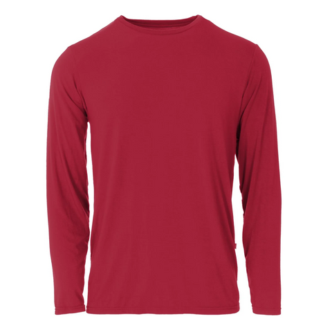 Kickee Pants Men's Basic Long Sleeve Tee | Crimson (size XL)