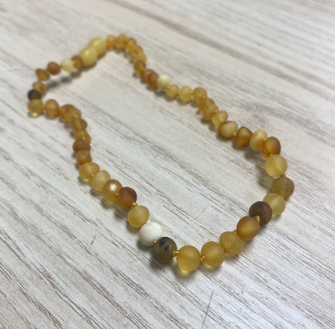 Jurate Pure Baltic Amber | Raw Light Mix Children's Necklace 10"