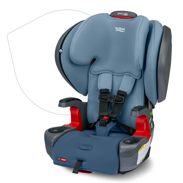 Britax Grow With You ClickTight Plus Harness 2 Booster Car Seat Blue Mom s Milk Boutique