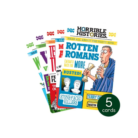 Collection of the 5 Horrible Histories Cards
