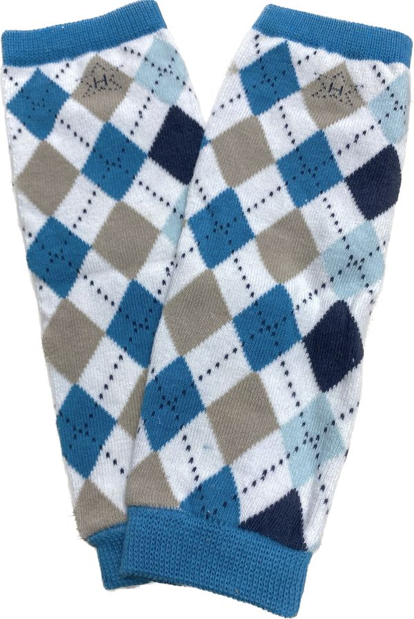 Light Blue trim with Argyle print in beige, light blue, navy, and aqua