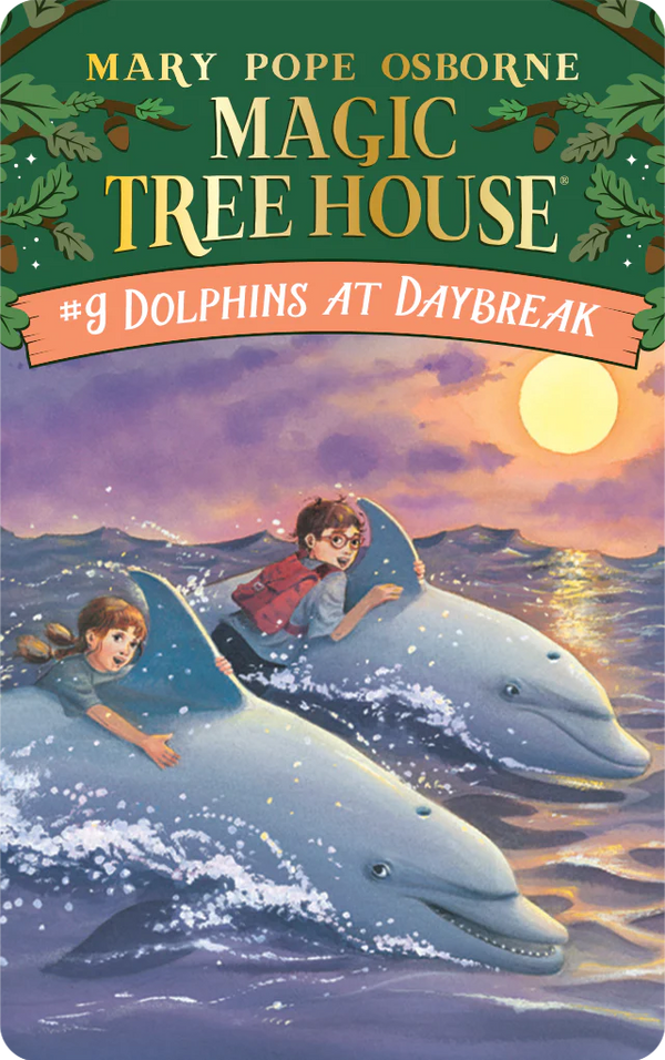 Dolphins at Daybreak. The two children riding on Dolphins