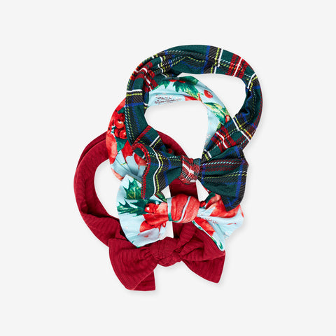 3 Pack Headwraps ~ Tartan Plain