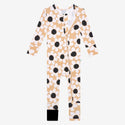 Sunflower print with black convertible footbands.