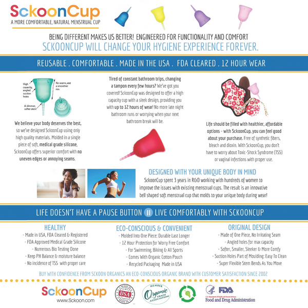 SckoonCup Menstrual Cup Sunrise | Small - Light to Medium Flow