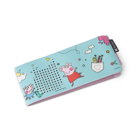 Tonie sleeve with Peppa Pig design on a light blue background