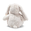 Back of Grey Plush Bunny with white cotton tail