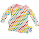 Kickee Pants Long Sleeve Pajama Set ~ Rainbow Hearts 2T - 4