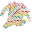 Kickee Pants Long Sleeve Pajama Set ~ Rainbow Hearts 2T - 3