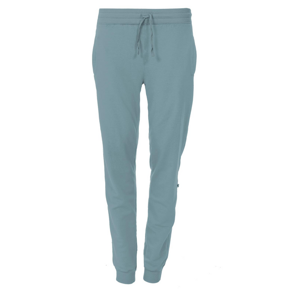 Kickee Pants Women's Solid Fleece Joggers ~ Stormy Sea