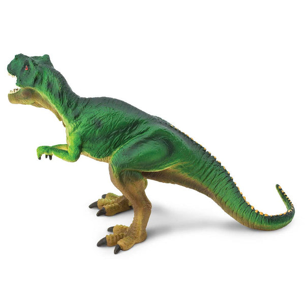 Green with yellow underbelly Tyrannosaurus Rex with open mouth