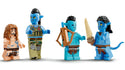 Avatar Mako Submarine minifigures. 3 blue characters and one brown one that kind of looks like a short Chewbacca.