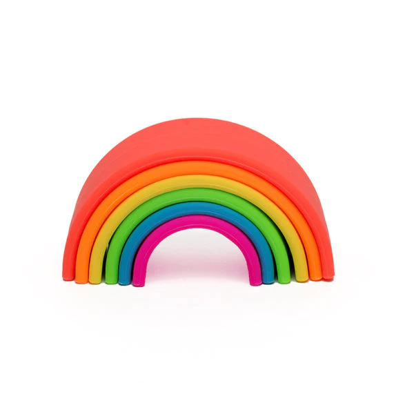 6 piece Silicone Rainbow Stacker toy