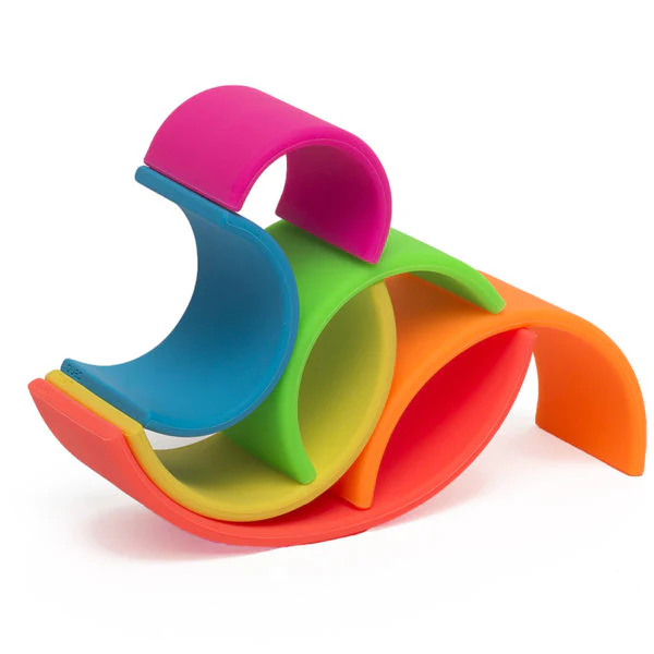 6 piece Silicone Rainbow Stacker toy