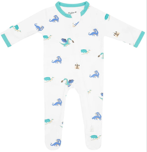 Kyte Baby - Long Sleeve Zippered Footie in Dragons