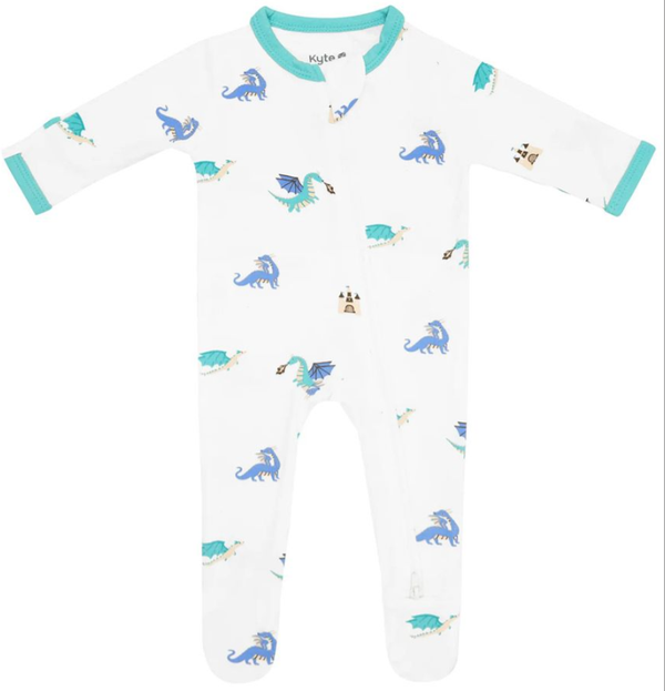 Kyte Baby - Long Sleeve Zippered Footie in Dragons