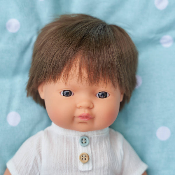 Miniland - Baby Doll Brunette Boy 15"