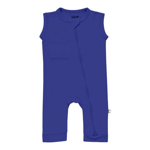 Sleeveless Romper in A deep cobalt blue